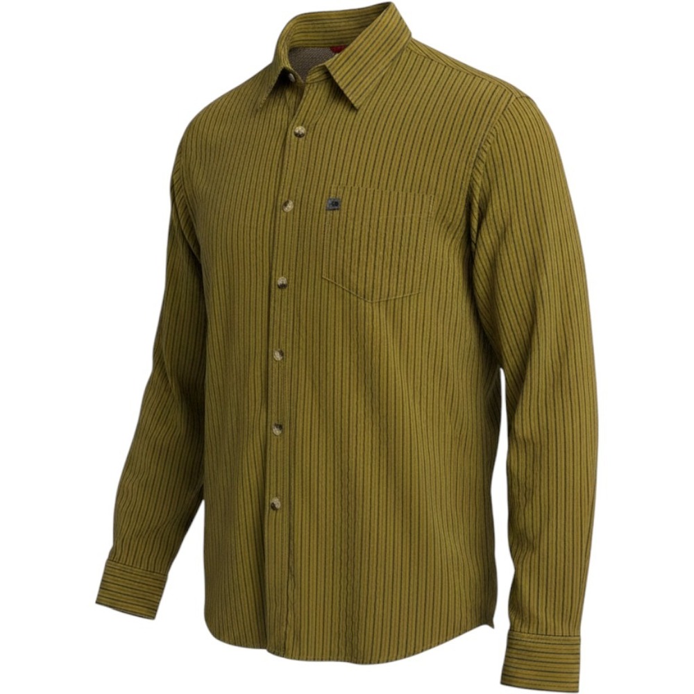 The North Face Shirt Mens Medium Olive Green Striped Textured Long Sleeve Button